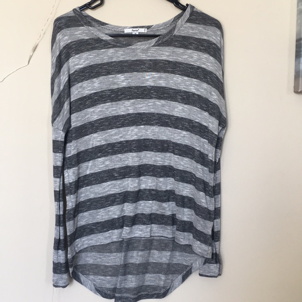 Gray striped long sleeve